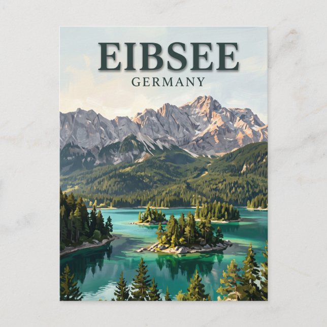 Postal Eibsee Alemania (Anverso)