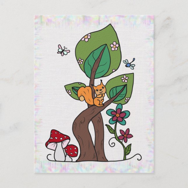 Postal Eichhörnchen im Baum (Anverso)