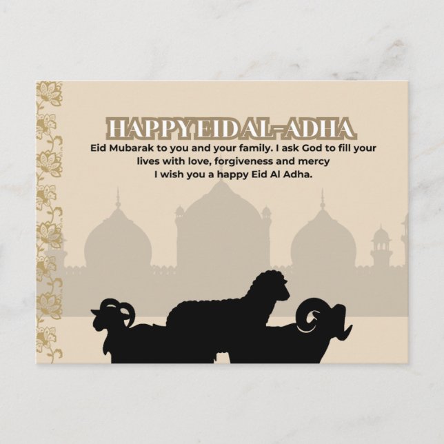 Postal Eid Mubarak para ti y tu familia. (Anverso)