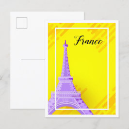 Postal Eiffel Paris Francia Ilustracion de Viajes de Arte