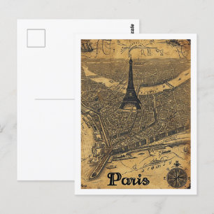 Postal Eiffel Paris Francia Viaje Famoso Viaje Lugar