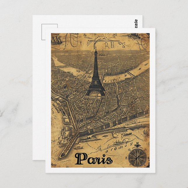 Postal Eiffel Paris Francia Viaje Famoso Viaje Lugar (Anverso / Reverso)