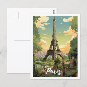 Postal Eiffel Paris Francia Viaje Famoso Viaje Lugar