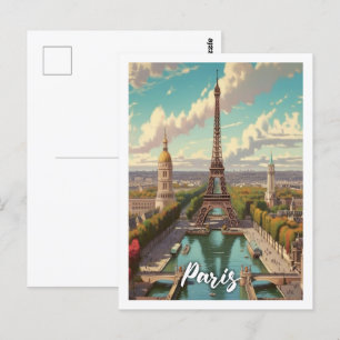 Postal Eiffel Paris Francia Viaje Famoso Viaje Lugar