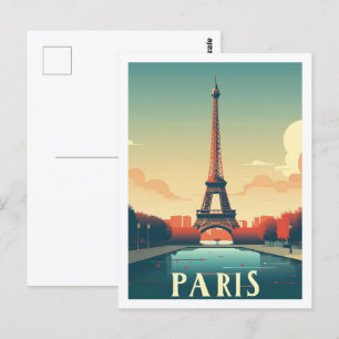 Postal Eiffel Paris Francia Viaje Famoso Viaje Lugar