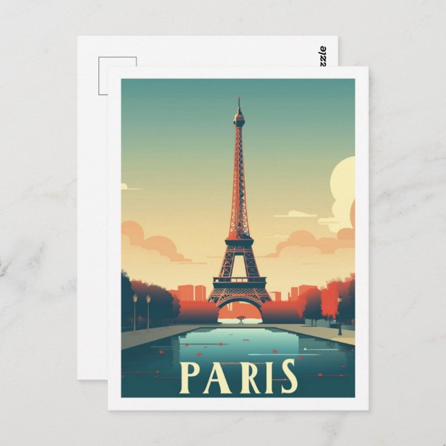 Postal Eiffel Paris Francia Viaje Famoso Viaje Lugar (Anverso / Reverso)