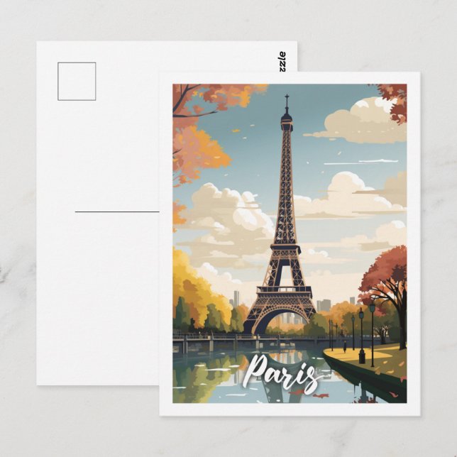 Postal Eiffel Paris Francia Viaje Famoso Viaje Lugar (Anverso / Reverso)