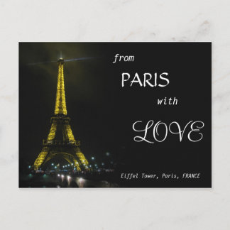 Postal EIFFEL TOWER - desde París con AMOR