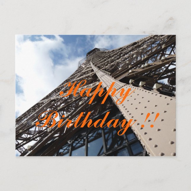 Postal Eiffelturm en París Geburtstagskarte (Anverso)
