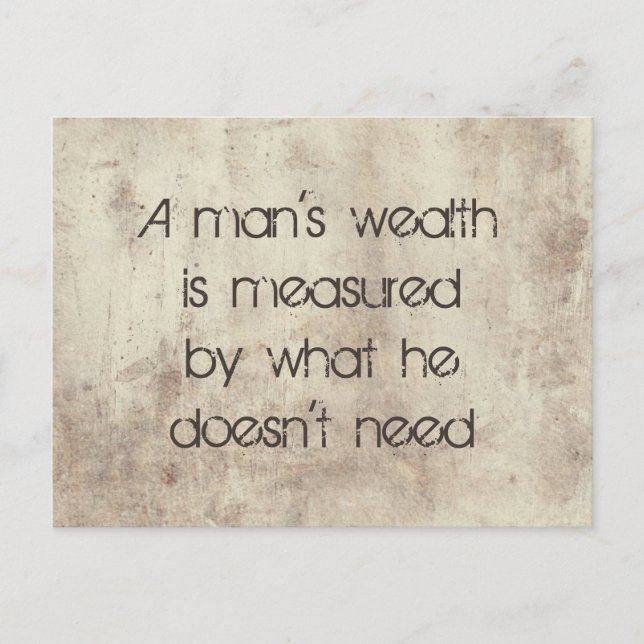 Postal Eines Menschen Reichtum (Anverso)