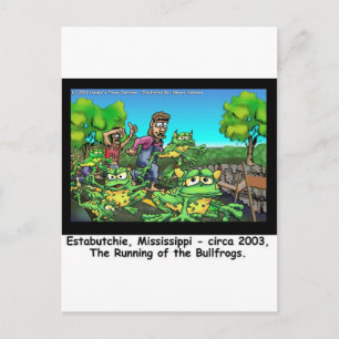 Postal Ejecución De Ranas Toro Grasas Graciosas Regalos/C