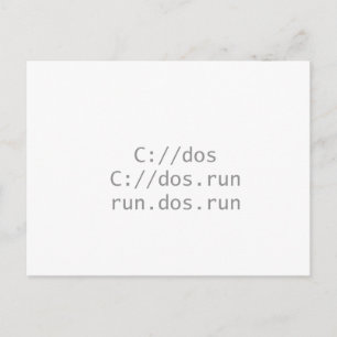 Postal Ejecutar DOS, divertido geeky