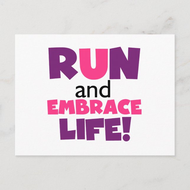 Postal Ejecutar Embrace Life Purple Pink (Anverso)