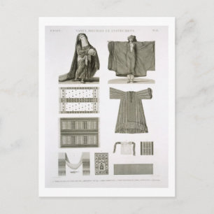 Postal Ejemplos de disfraces de seda y egipcia, de 'Desc'