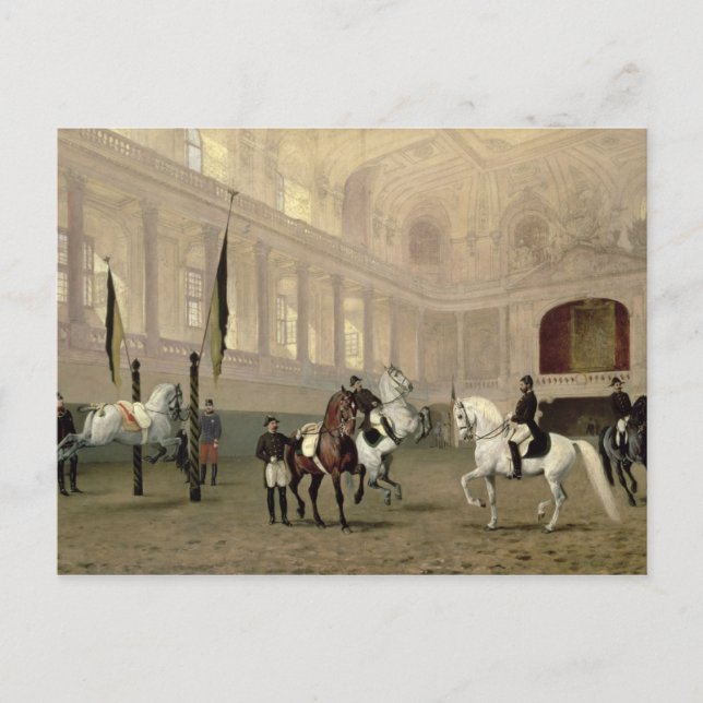 Postal Ejercicio de la mañana en el Hofreitschule (Anverso)