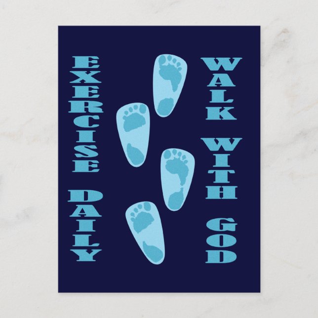 Postal Ejercicio diario - Camina con Dios (Matt 11:28-30) (Anverso)