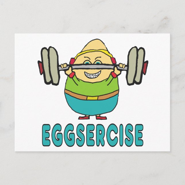 Postal Ejercicio Eggsercise Egg Pun (Anverso)