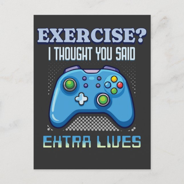 Postal Ejercicio Pensé Que Dijiste Vidas Extra – Jugador  (Anverso)