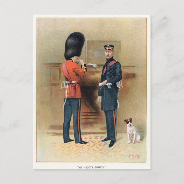 Postal Ejército Británico - Los guardias escoceses (Anverso)
