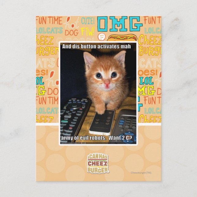 Postal Ejército de Robots Malignos (Anverso)