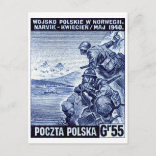 Postal Ejército polaco de la Segunda Guerra Mundial en Na