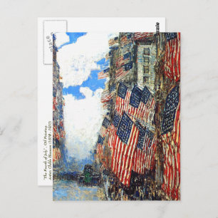 Postal "El 4 de julio" de Childe Hassam