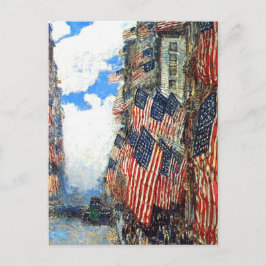 Postal "El 4 de julio" de Childe Hassam