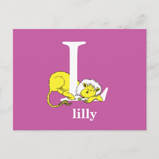 Postal El ABC de Dr. Seuss: Letra L - Blanco | Agrega tu  (Anverso)