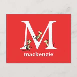Postal El ABC de Dr. Seuss: Letra M - Blanco   Agrega tu 