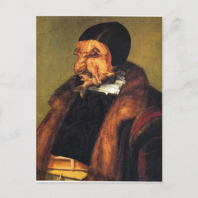 Postal El abogado de Giuseppe Arcimboldo (Anverso)