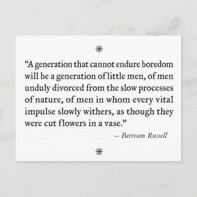 Postal El aburrimiento y los "hombres pequeños" (Anverso)