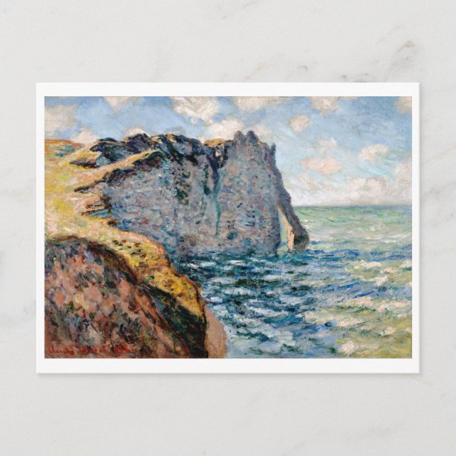 Postal El acantilado de Aval, Monet (Anverso)