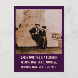 Postal El acercamiento es un comienzo; manteniéndose junt