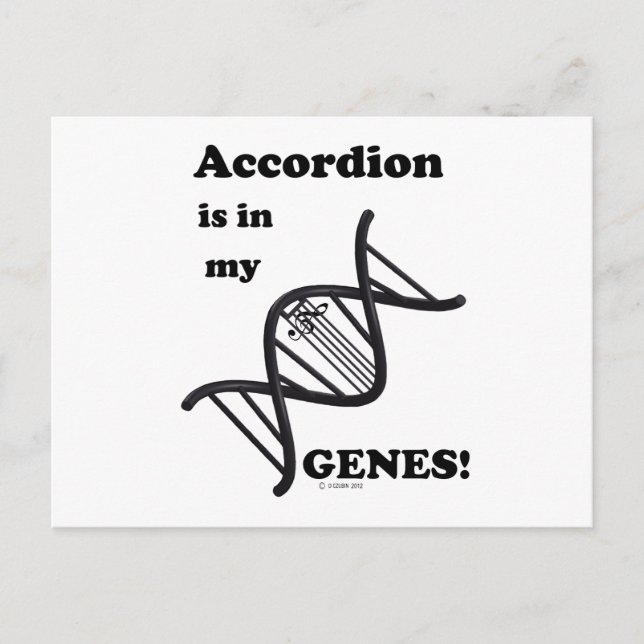 Postal ¡El Acordeón Está En Mis Genes! (Anverso)