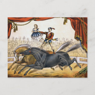 Postal El acto de los dos caballos