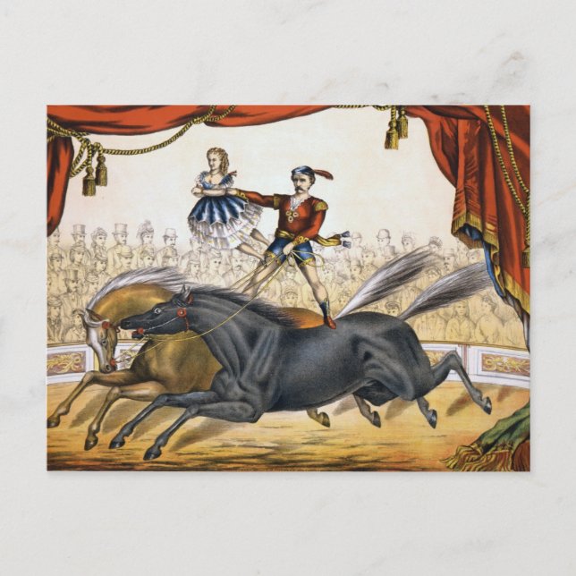 Postal El acto de los dos caballos (Anverso)