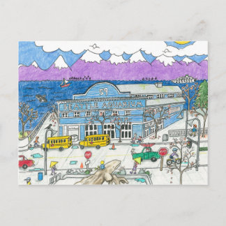 Postal El acuario de Seattle