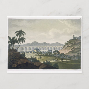 Postal El acueducto de Río de Janeiro (grabado de colores