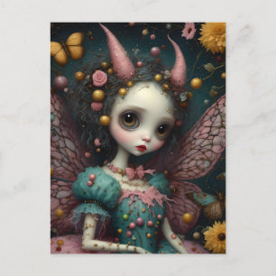 Postal El Adorable Hada Devilada Rosa