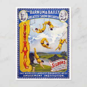 Postal El afiche de la época de Barnum & Bailey 1896 rest