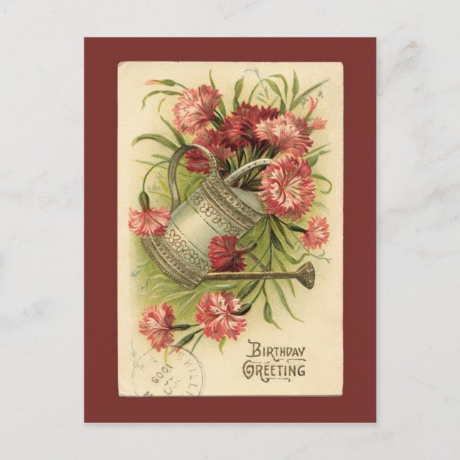 Postal El agua de las flores de cumpleaños puede producir (Anverso)