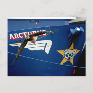 Postal El águila calva sobrevolando el F/V Arcturus