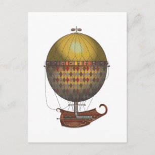 Postal El Airship Nautisme Steampunk Flying Machine