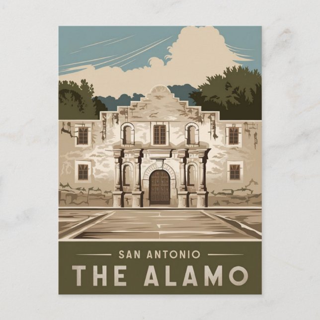 Postal El Álamo San Antonio, Texas, la Vendimia (Anverso)