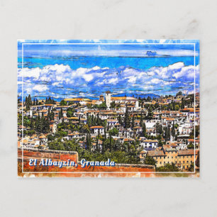 Postal El Albayzín, Granada, Andalucía, España.