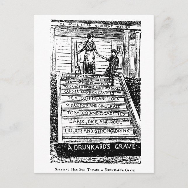 Postal El alcohol abre la puerta al infierno (Anverso)