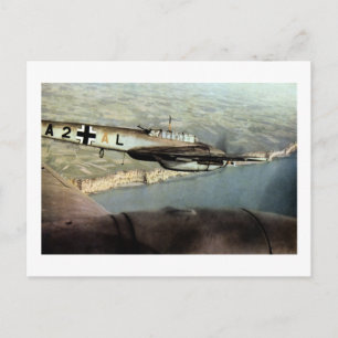 Postal El alemán ME-110 de la Segunda Guerra Mundial sobr