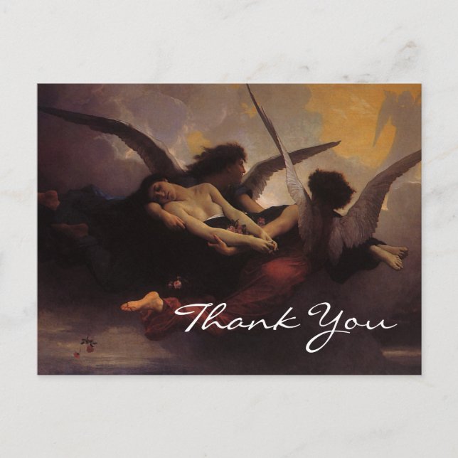 Postal El alma de Bouguereau llevada al cielo (Anverso)