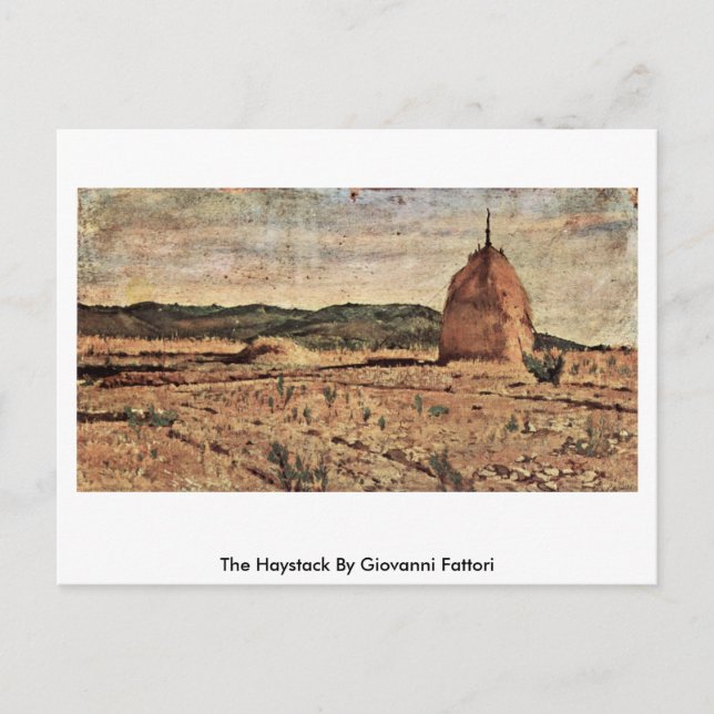 Postal El Almiar De Giovanni Fattori (Anverso)