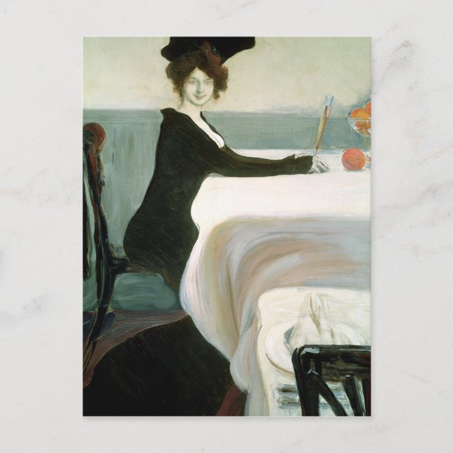 Postal El almuerzo (Anverso)